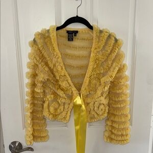 Vintage BCBG yellow cardigan